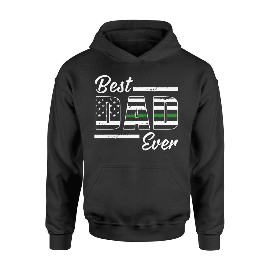 Apparel S / Black Personalized Shirt - Best Dad Ever - Thin Green Line Flag Inside - Army - DSAPP