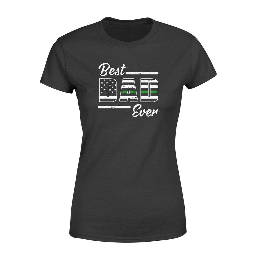 Apparel XS / Black Personalized Shirt - Best Dad Ever - Thin Green Line Flag Inside - Army - DSAPP