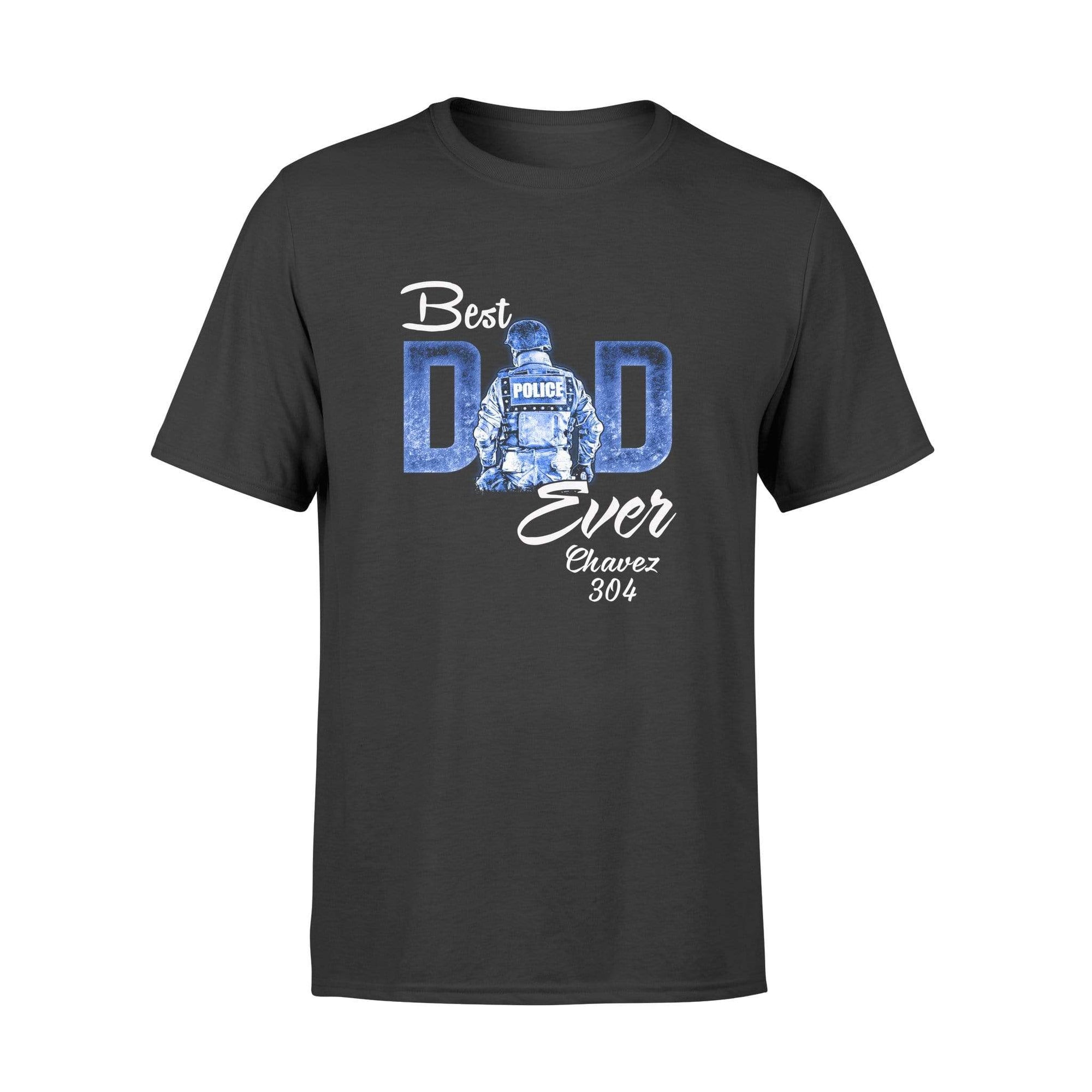 Apparel S / Black Personalized Shirt - Best Freakin' Dad Ever - Police Officer - DSAPP