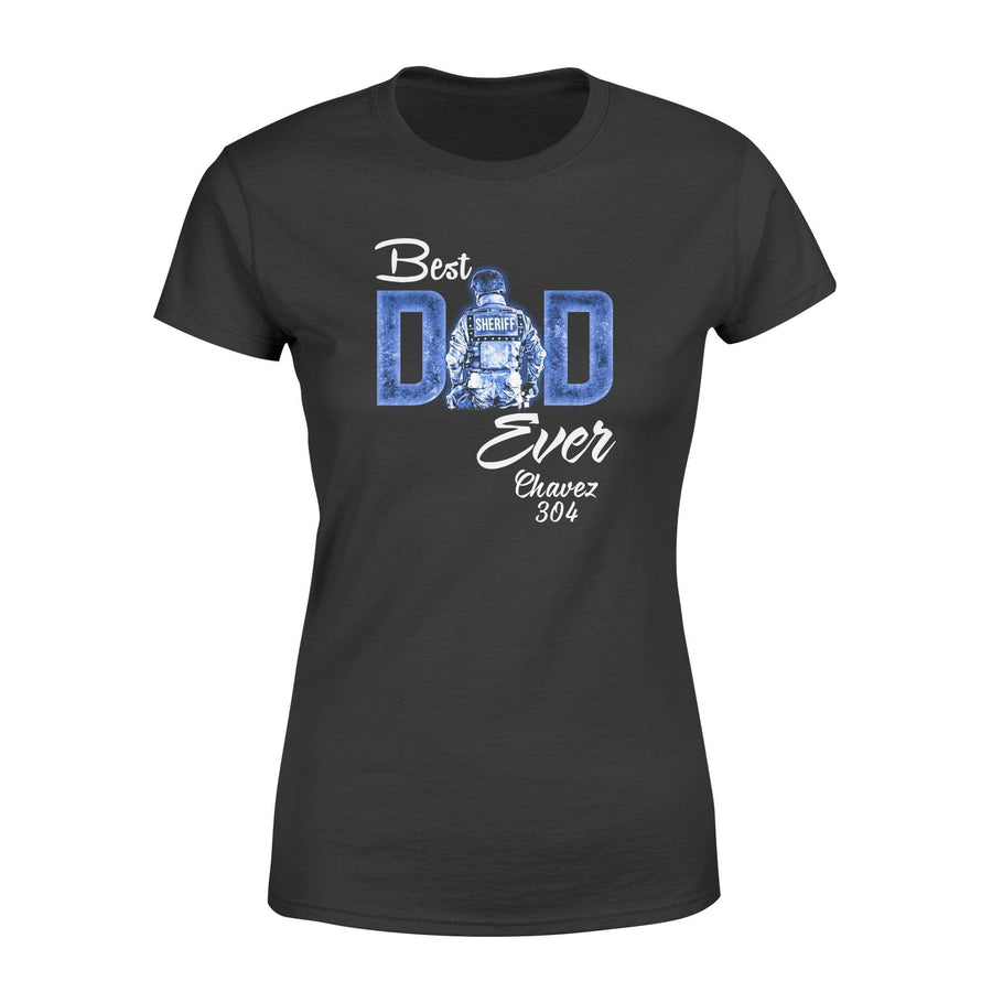 Apparel XS / Black Personalized Shirt - Best Freakin' Dad Ever - Sheriff Suit Shirt - DSAPP