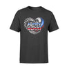 Apparel S / Black Personalized Shirt - Blue Line and Red Line Hurricane Heart - DSAPP