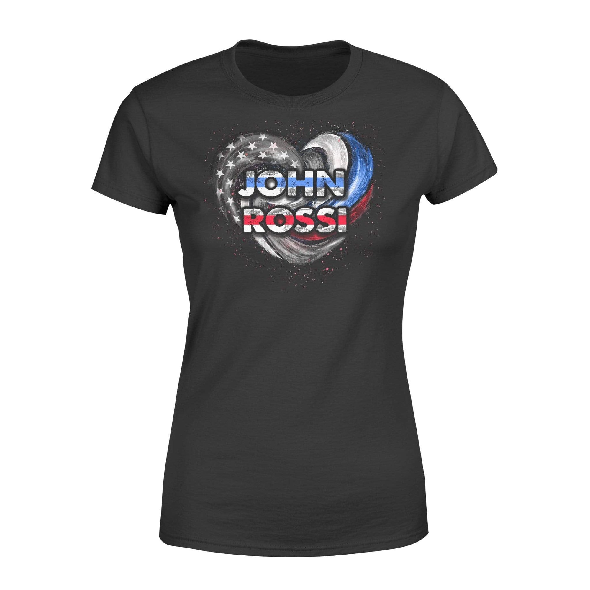 Apparel XS / Black Personalized Shirt - Blue Line and Red Line Hurricane Heart - DSAPP