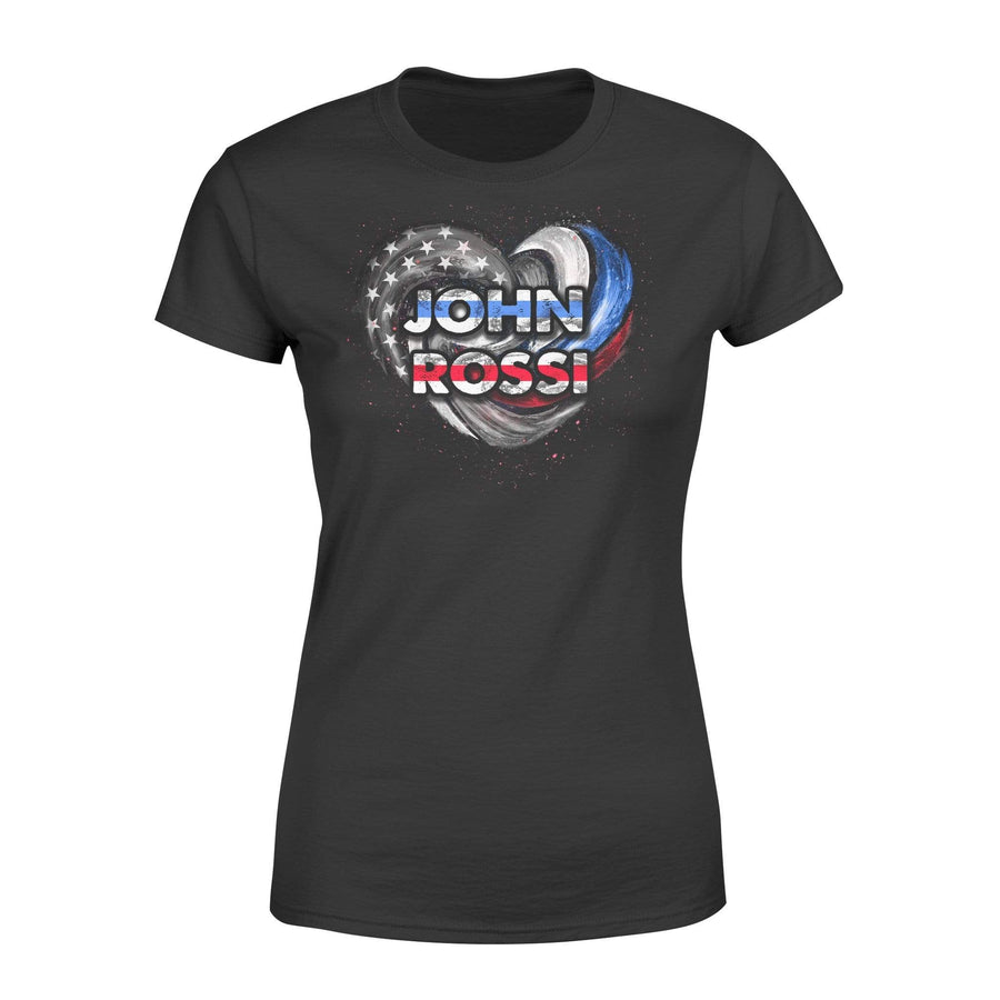 Apparel XS / Black Personalized Shirt - Blue Line and Red Line Hurricane Heart - DSAPP