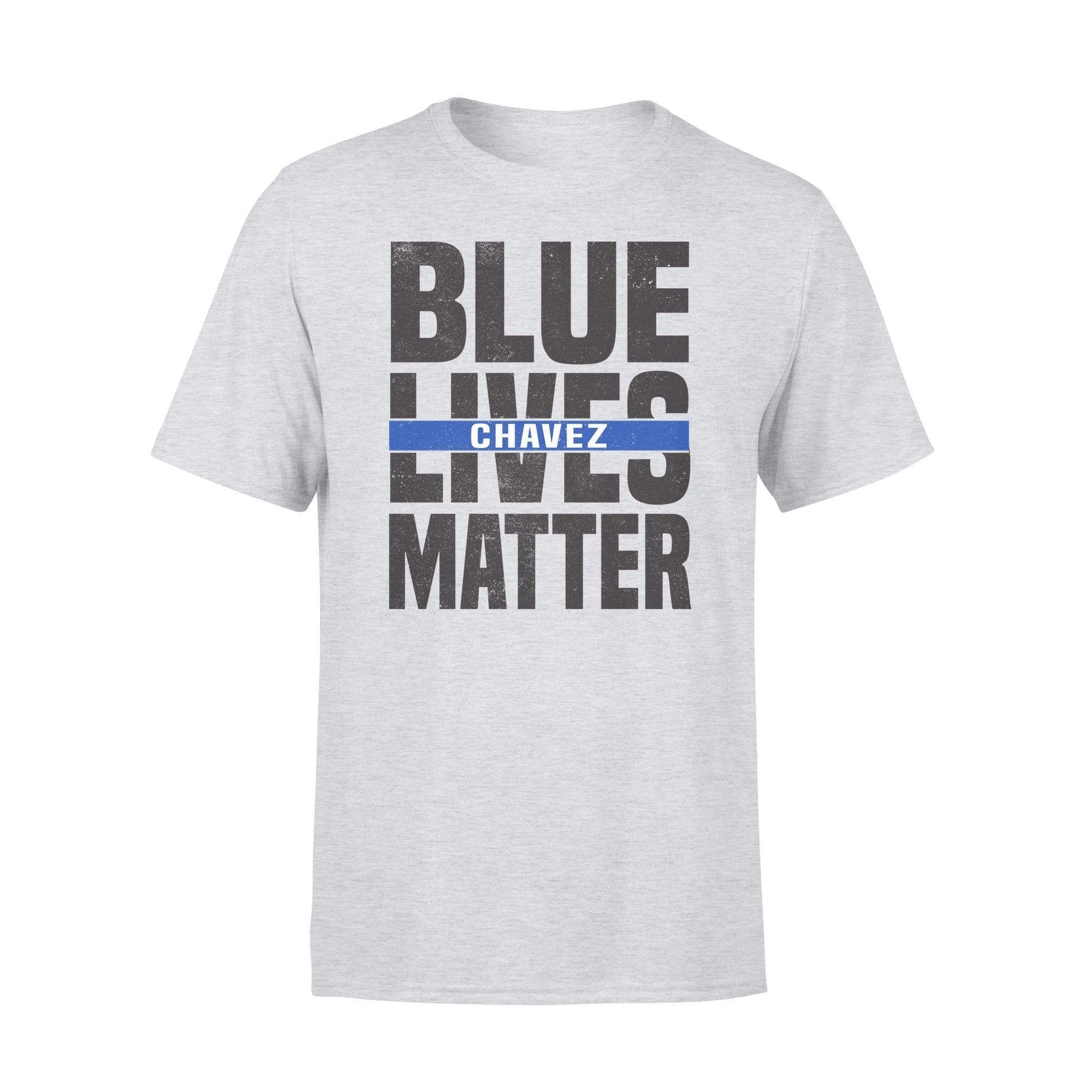 Apparel S / Grey Personalized Shirt - Blue Lives Matter - Cut Through - Standard T-shirt
