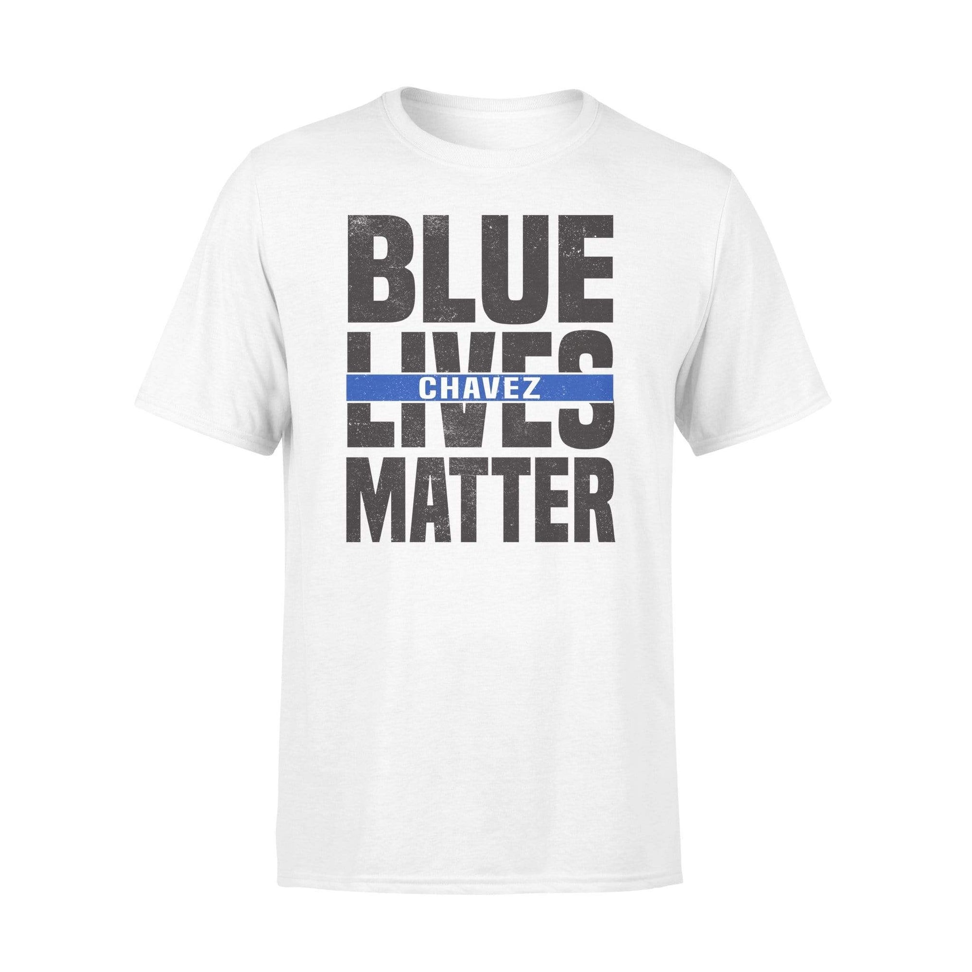 Apparel S / White Personalized Shirt - Blue Lives Matter - Cut Through - Standard T-shirt
