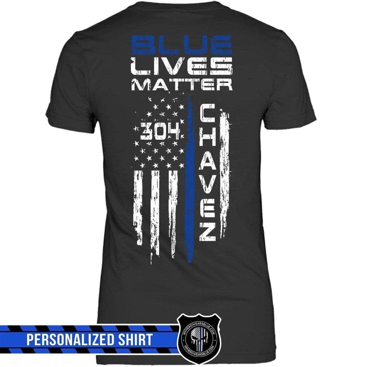 Apparel XS / Black Personalized Shirt - Blue Lives Matter Name & Badge Number - DSAPP