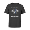 Apparel S / Black Personalized Shirt - Blue Lives Matter - Tearing - Standard T-shirt