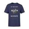 Apparel S / Navy Personalized Shirt - Blue Lives Matter - Tearing - Standard T-shirt
