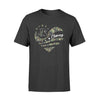 Apparel S / Black Personalized Shirt - Camo Flag Heart - Army - Standard T-shirt - DSAPP