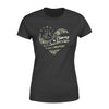 Apparel XS / Black Personalized Shirt - Camo Flag Heart - Army - Standard Women's T-shirt