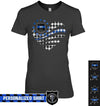 Apparel XS / Black Personalized Shirt - Checkered Flag Heart - Police - DSAPP