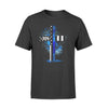 Apparel S / Black Personalized Shirt - Christian Cross Line - Thin Blue Line - DSAPP