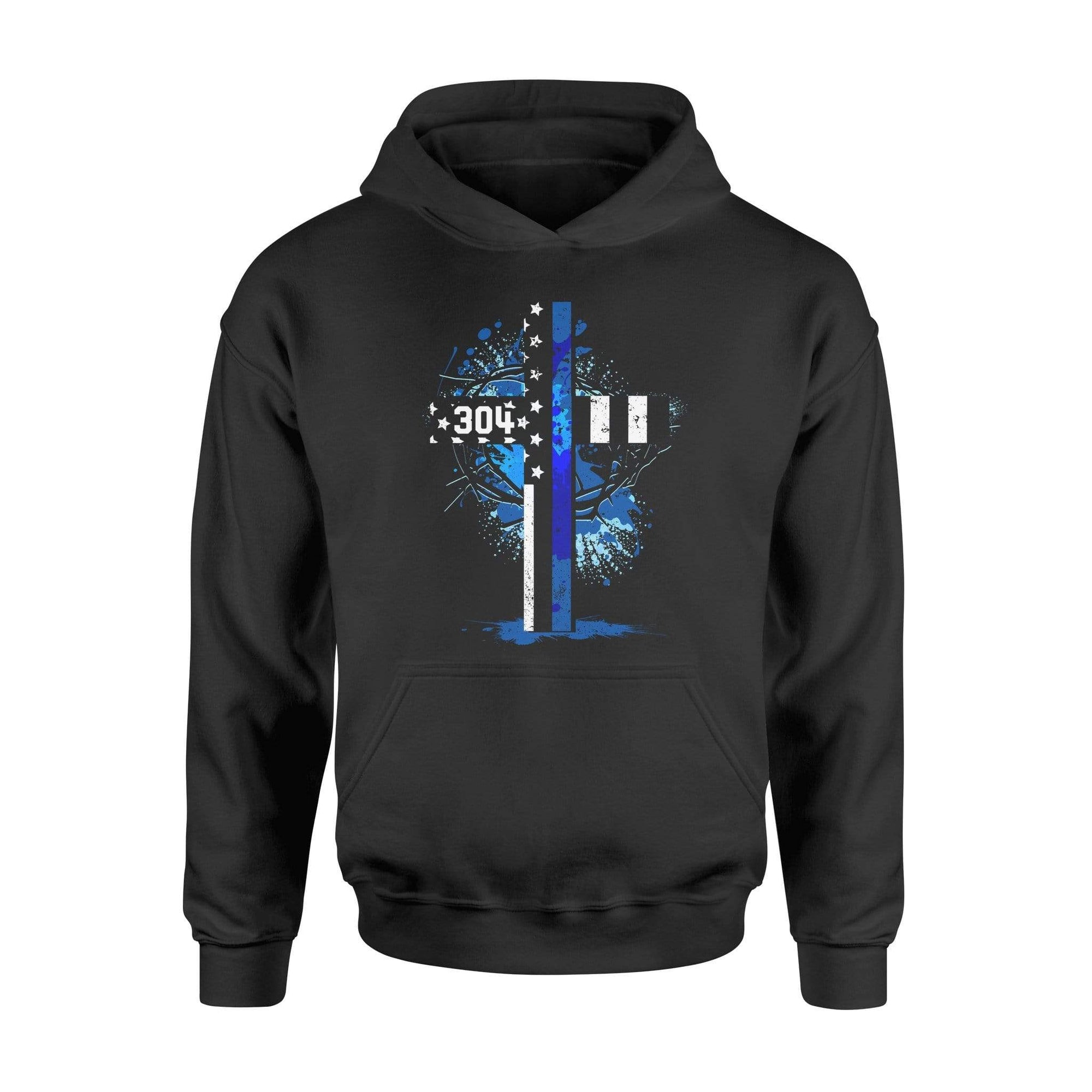 Apparel S / Black Personalized Shirt - Christian Cross Line - Thin Blue Line - DSAPP