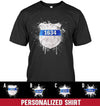 Apparel S / Black Personalized Shirt - Color Drop Police Badge - DSAPP