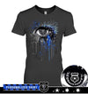 Apparel XS / Black Personalized Shirt - Color Drop Thin Blue Line Eye - DSAPP