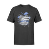 Apparel S / Black Personalized Shirt - Color Drop Thin Blue Line Flag Apple - DSAPP