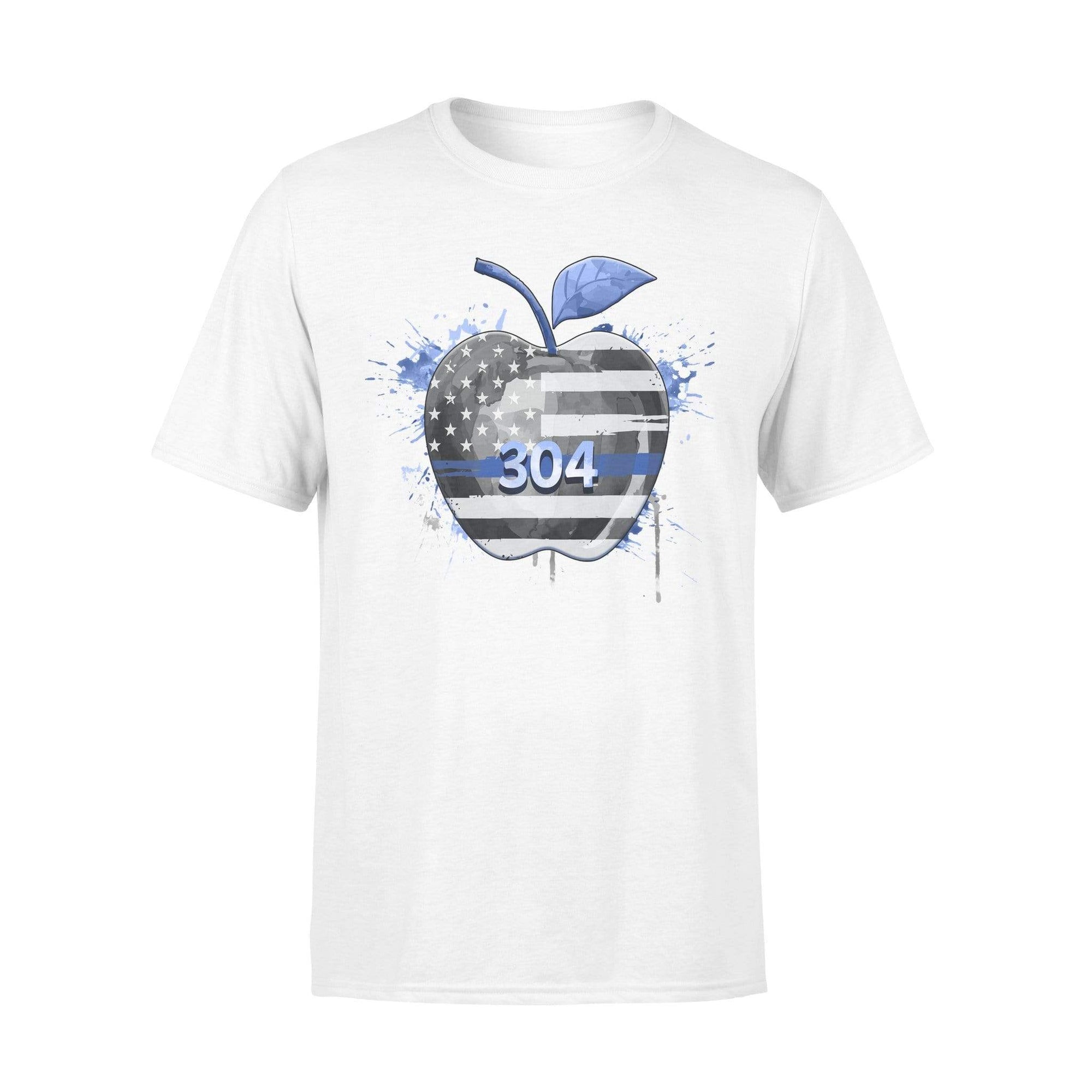 Apparel S / White Personalized Shirt - Color Drop Thin Blue Line Flag Apple - Light Color Shirt - DSAPP