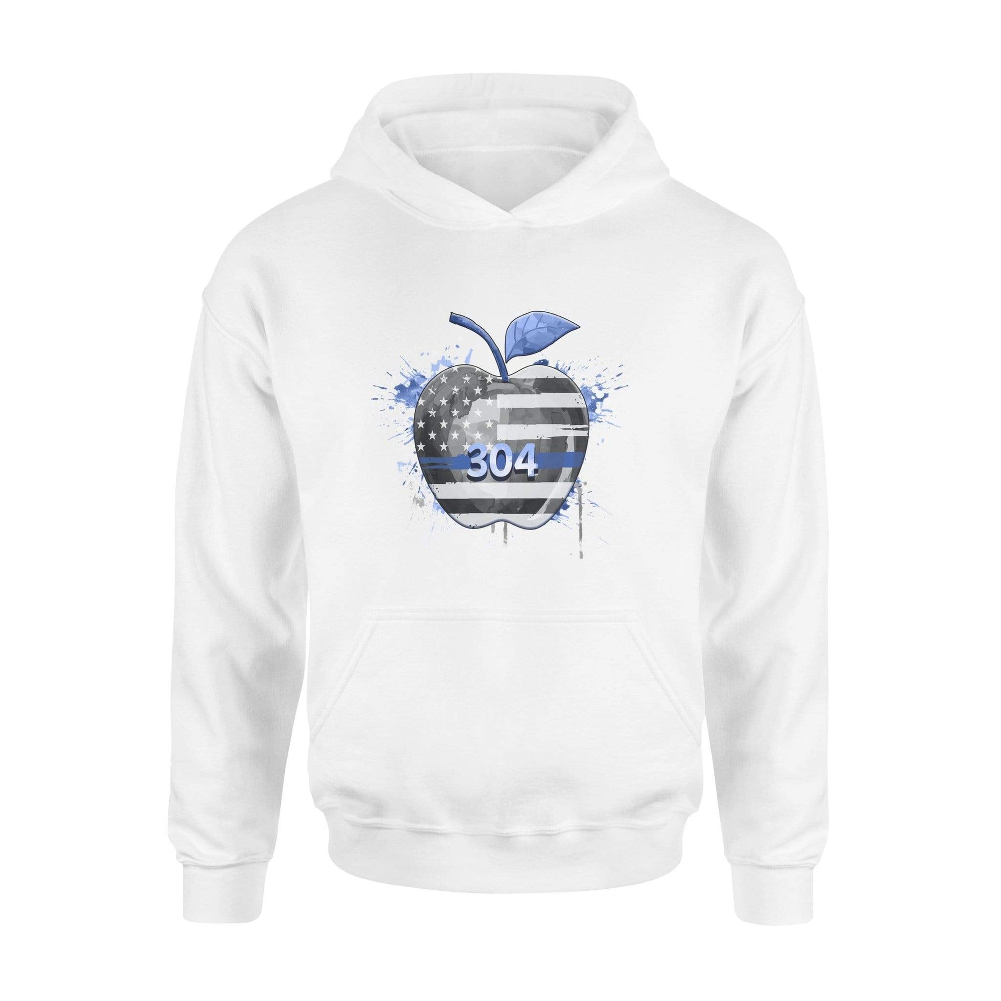 Apparel S / White Personalized Shirt - Color Drop Thin Blue Line Flag Apple - Light Color Shirt - DSAPP