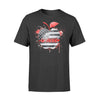 Apparel S / Black Personalized Shirt - Color Drop Thin Red Line Flag Apple - Standard T-shirt - DSAPP
