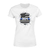 Apparel XS / White Personalized Shirt - Cracked Thin Blue Line Police Badge - DSAPP