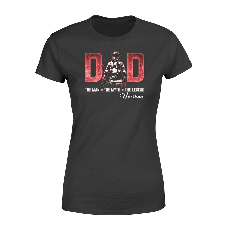 Apparel XS / Black Personalized Shirt - Dad The Legend - Bunker Gear - DSAPP