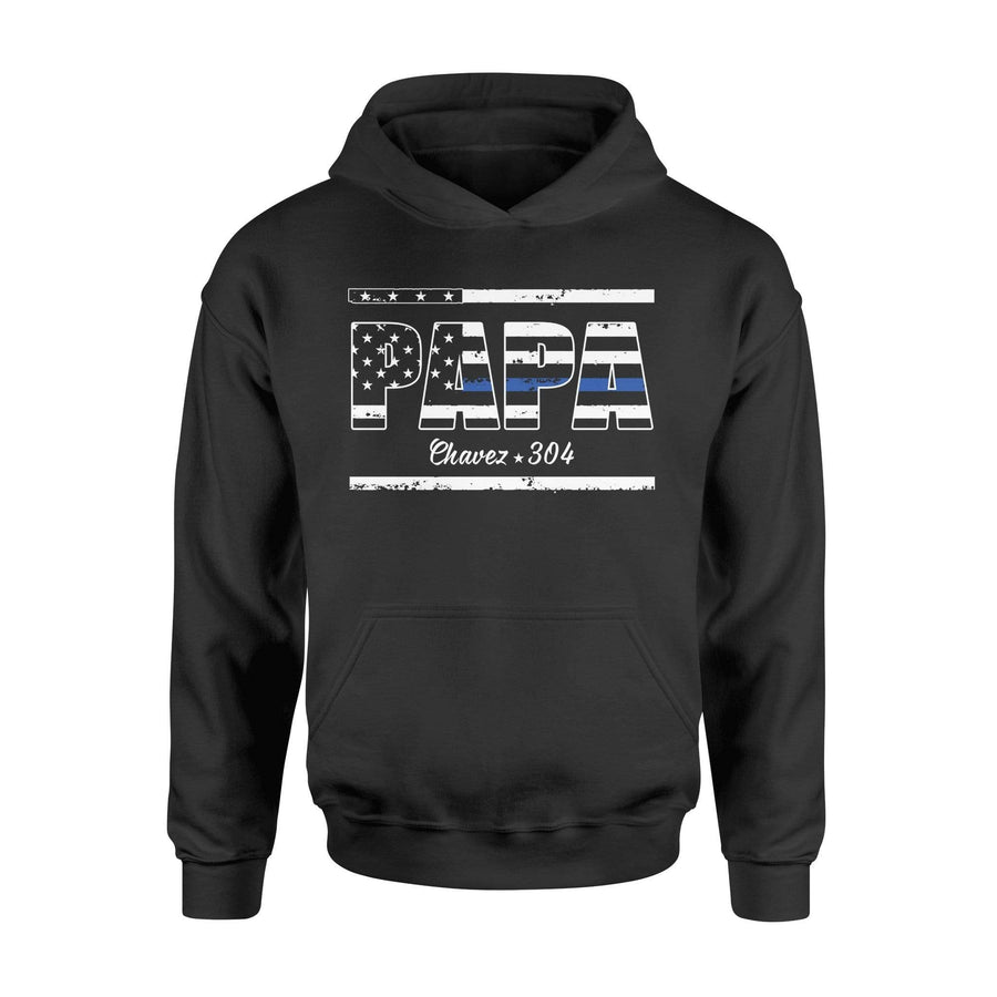 Apparel S / Black Personalized Shirt - Dad - Thin Blue Line Flag - DSAPP