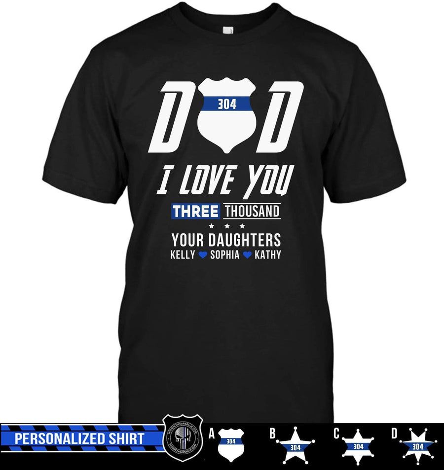Apparel S / Black Personalized Shirt - Dad - We Love You 3000 - DSAPP
