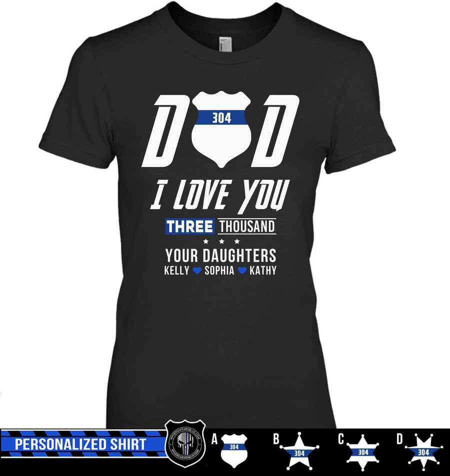 Apparel XS / Black Personalized Shirt - Dad - We Love You 3000 - DSAPP