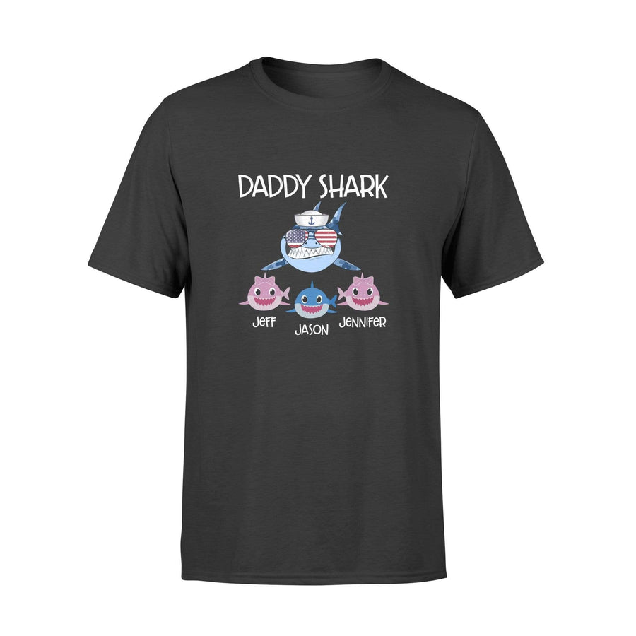 Apparel S / Black Personalized Shirt - Daddy Shark Navy Hat - DSAPP