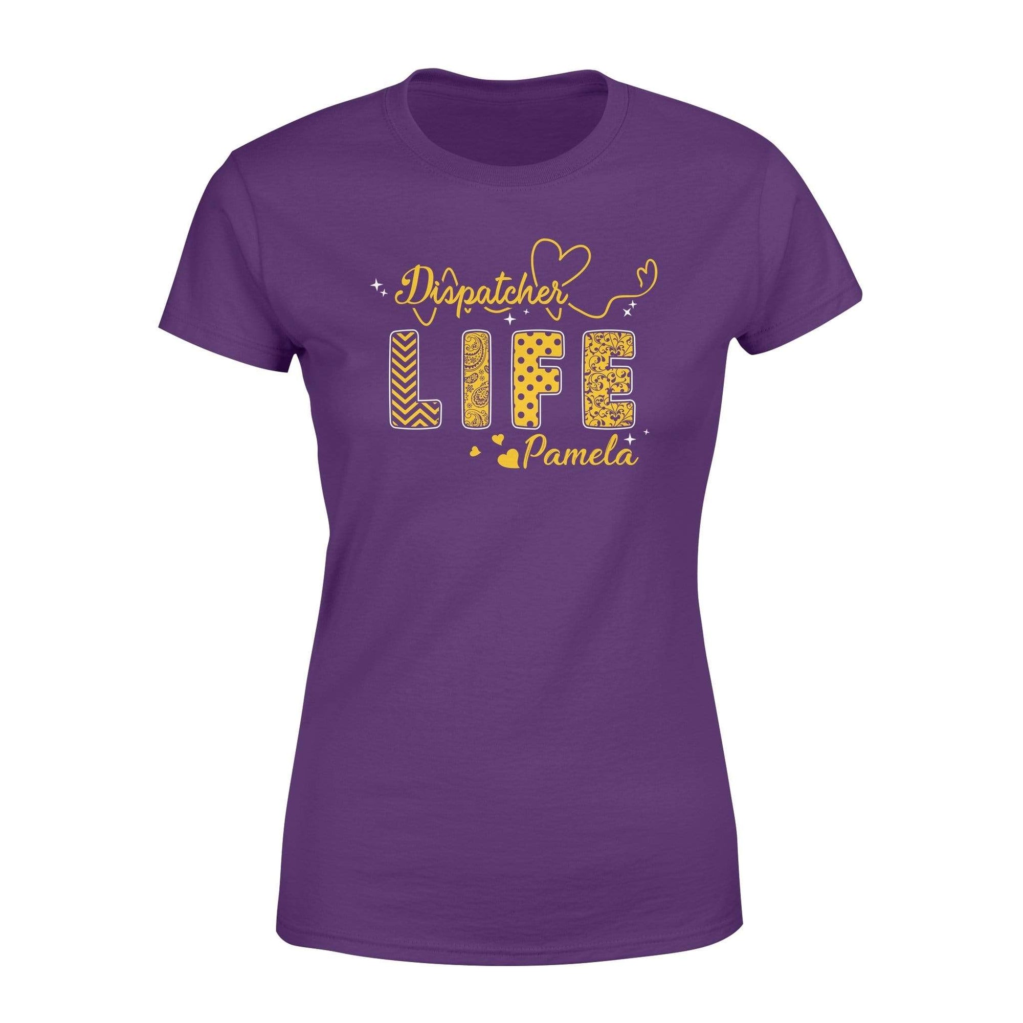 Apparel XS / Purple Personalized Shirt - Dispatcher - Dispatcher Life Heartbeat - Standard Women’s T-shirt - DSAPP