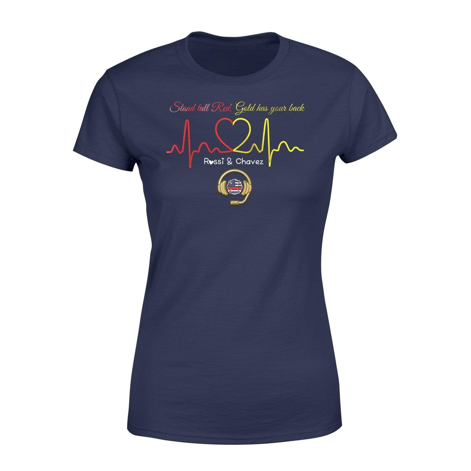 Apparel XS / Navy Personalized Shirt - Dispatcher - Stand Tall Red Gold Has Your Back - Standard Women's T-shirt - DSAPP