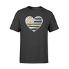 Apparel S / Black Personalized Shirt - Dispatcher - Thin Gold Line Heart - DSAPP