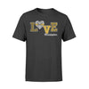 Apparel S / Black Personalized Shirt - Dispatcher - Thin Gold Line - Love - Pattern Heart - Standard T-shirt