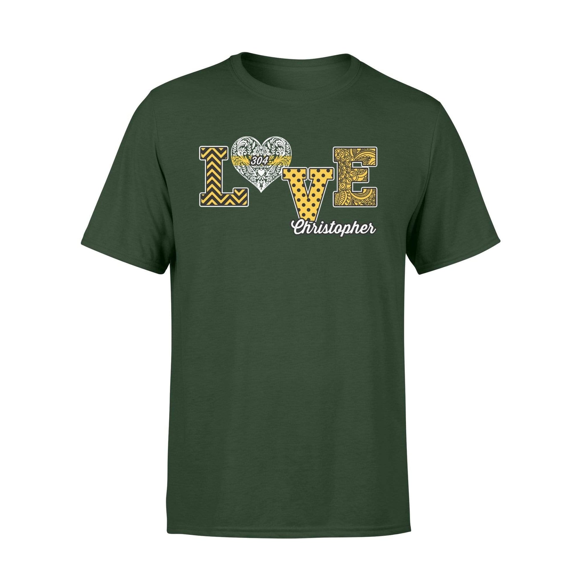 Apparel S / Forest Personalized Shirt - Dispatcher - Thin Gold Line - Love - Pattern Heart - Standard T-shirt