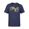 Apparel S / Navy Personalized Shirt - Dispatcher - Thin Gold Line - Love - Pattern Heart - Standard T-shirt