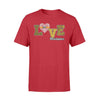 Apparel S / Red Personalized Shirt - Dispatcher - Thin Gold Line - Love - Pattern Heart - Standard T-shirt