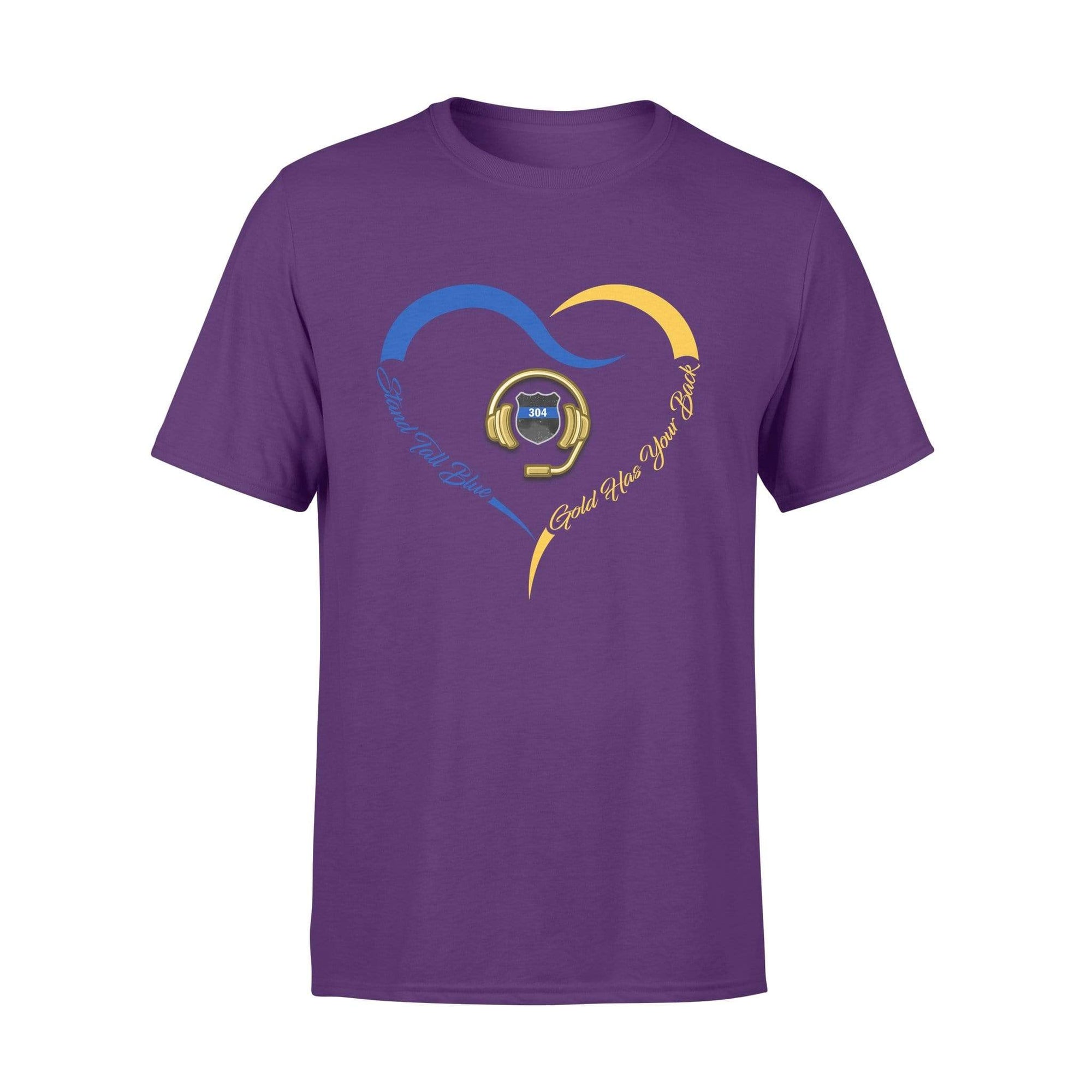 Apparel S / Purple Personalized Shirt - Dispatcher x TBL - Heart Stand tall Blue Gold Has Your Back - Standard T-shirt - DSAPP