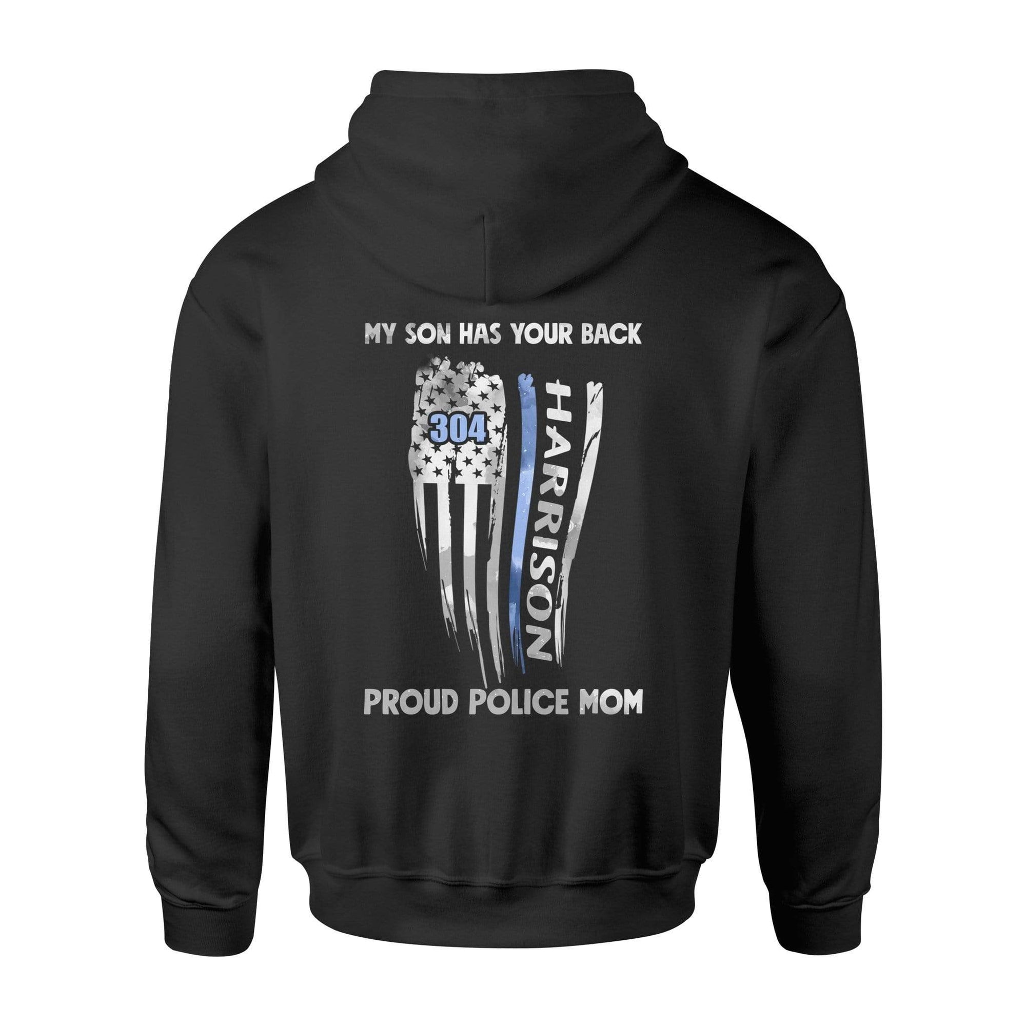 Apparel S / Black Personalized Shirt - Distressed Flag Has Your Back - Police - DSAPP