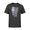 Apparel S / Black Personalized Shirt - Distressed Flag - Thin Blue Line - Ver 2 - DSAPP