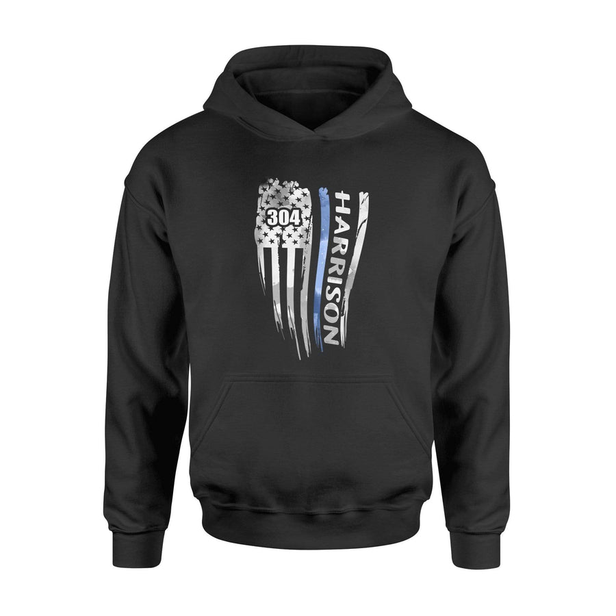 Apparel S / Black Personalized Shirt - Distressed Flag - Thin Blue Line - Ver 2 - DSAPP