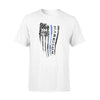 Apparel S / White Personalized Shirt - Distressed Flag - Thin Blue Line - Ver 2 - Light Color Shirt - DSAPP