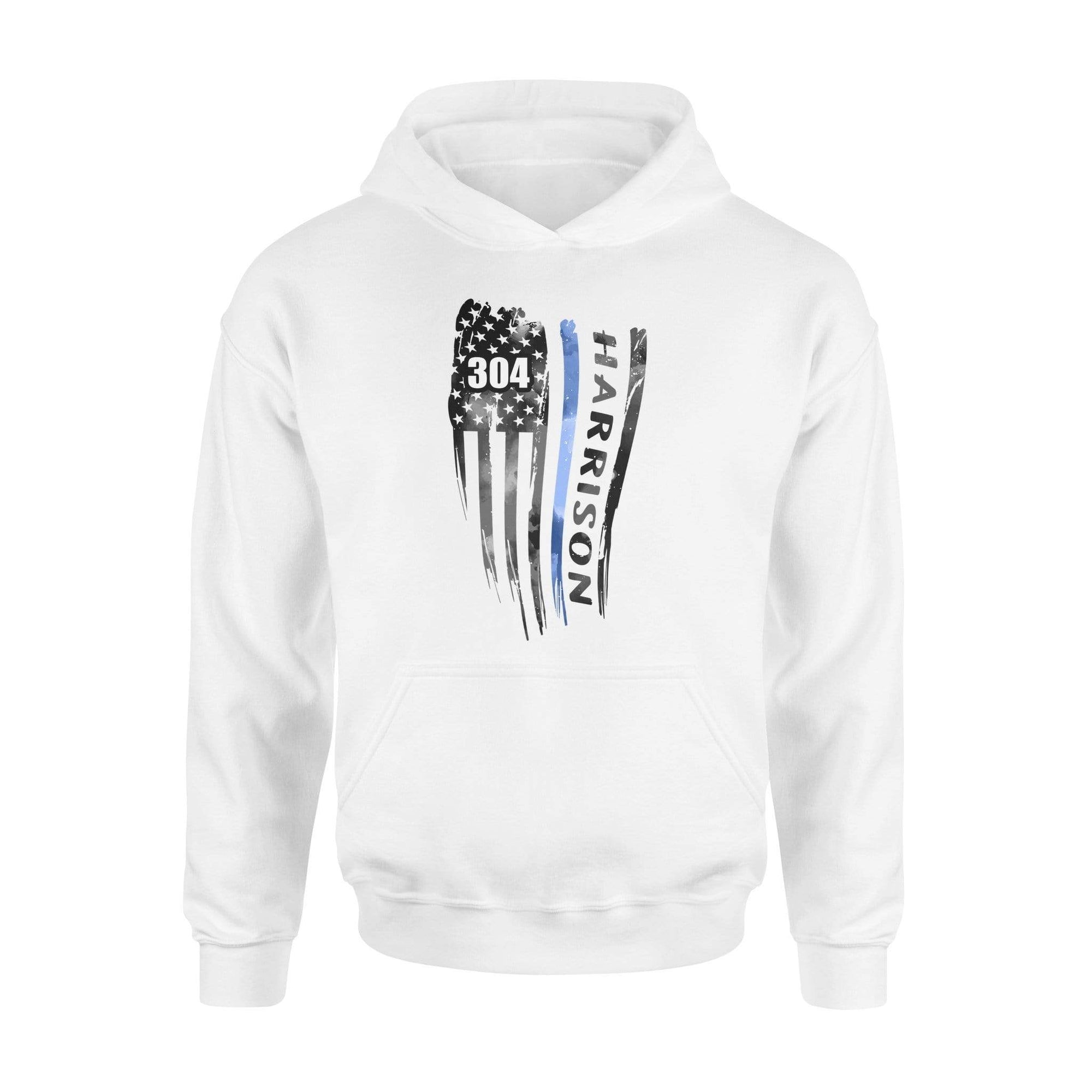Apparel S / White Personalized Shirt - Distressed Flag - Thin Blue Line - Ver 2 - Light Color Shirt - DSAPP