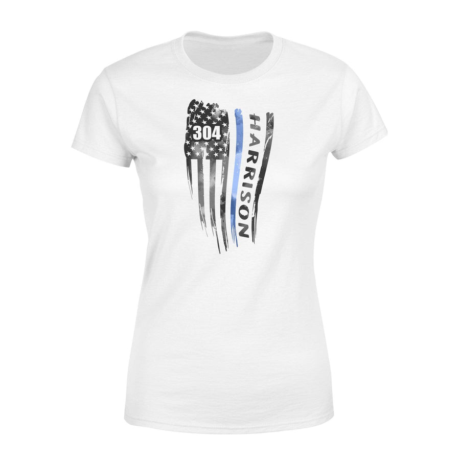 Apparel XS / White Personalized Shirt - Distressed Flag - Thin Blue Line - Ver 2 - Light Color Shirt - DSAPP