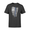 Apparel S / Black Personalized Shirt - Distressed Flag - Thin Blue Line - Ver 2 - Standard T-shirt