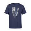Apparel S / Navy Personalized Shirt - Distressed Flag - Thin Blue Line - Ver 2 - Standard T-shirt