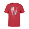 Apparel S / Red Personalized Shirt - Distressed Flag - Thin Blue Line - Ver 2 - Standard T-shirt