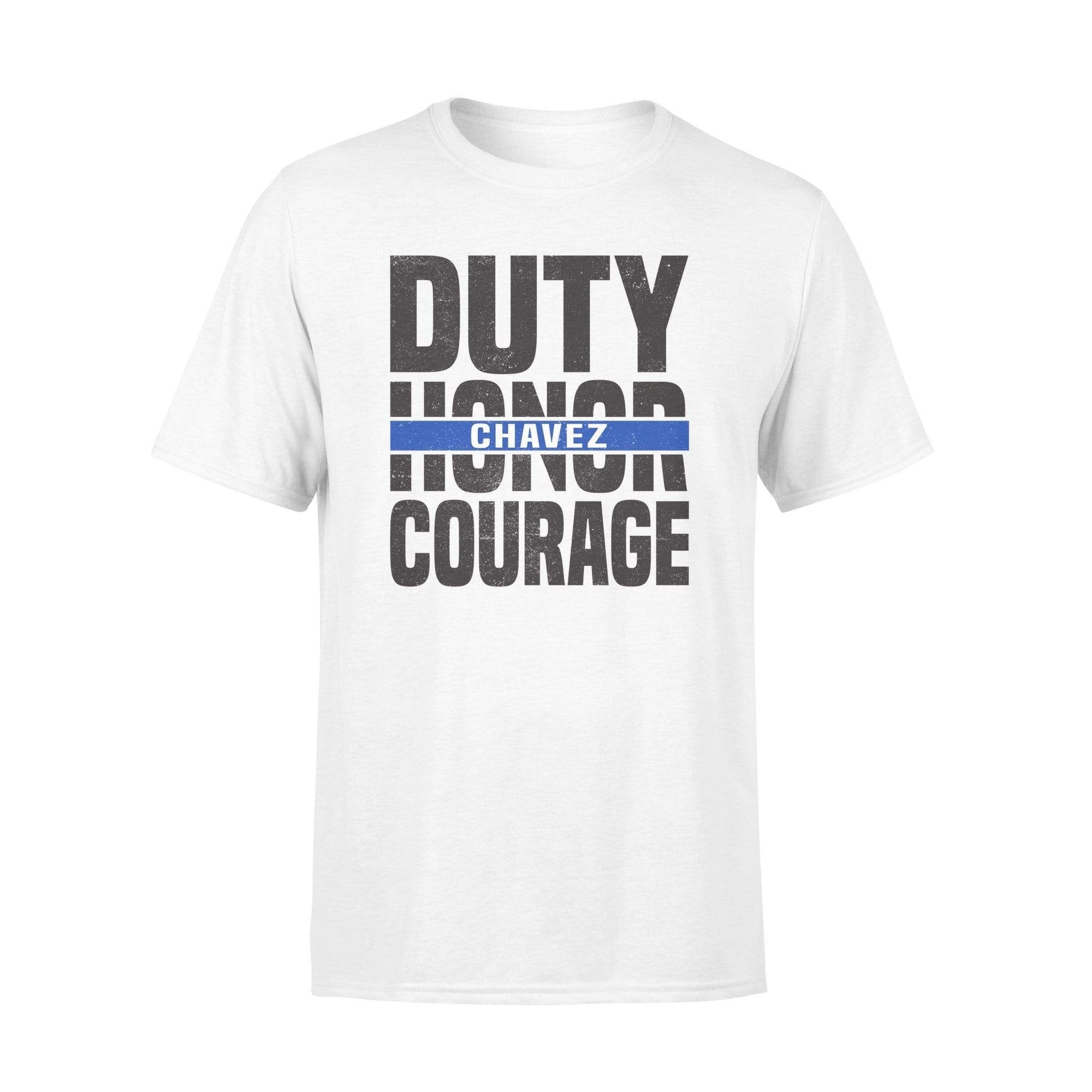 Apparel S / White Personalized Shirt - Duty Honor Courage - Cut Through - Standard T-shirt