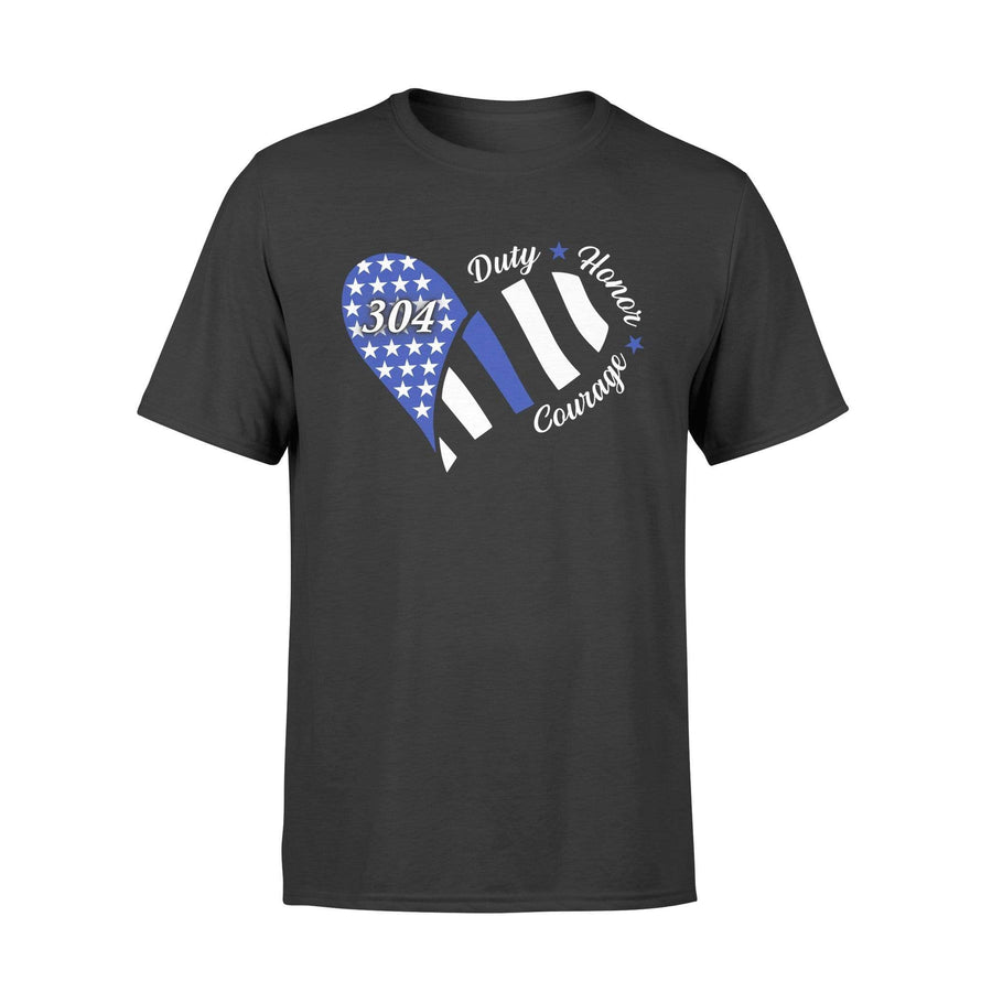 Apparel S / Black Personalized Shirt - Duty Honor Courage - Stars and Stripes Heart - DSAPP