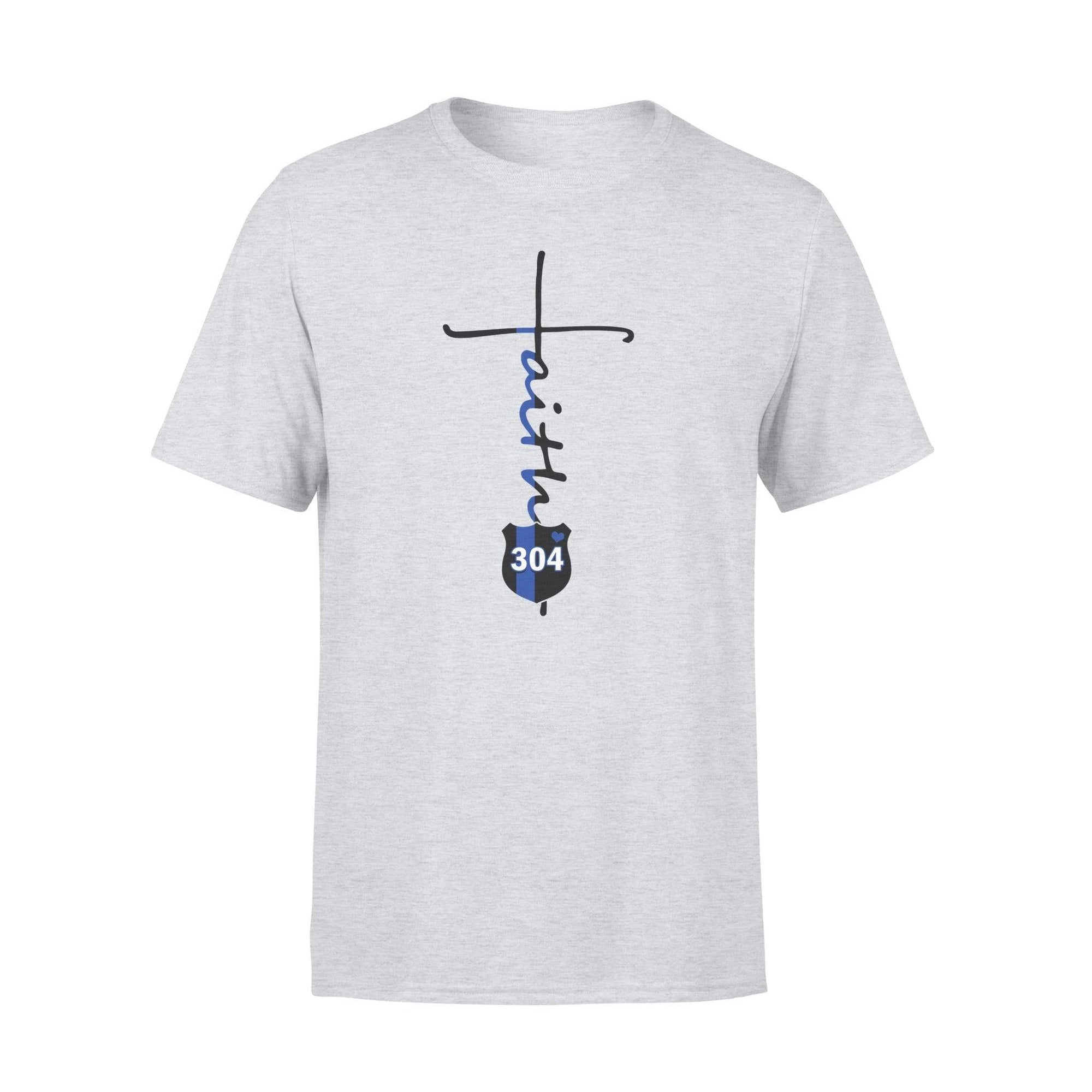 Apparel S / Grey Personalized Shirt - Faith In Cross Shape - White Shirt - DSAPP