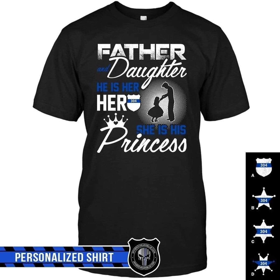 Apparel S / Black Personalized Shirt Father Daughter Hero Princess Shirt - DSAPP